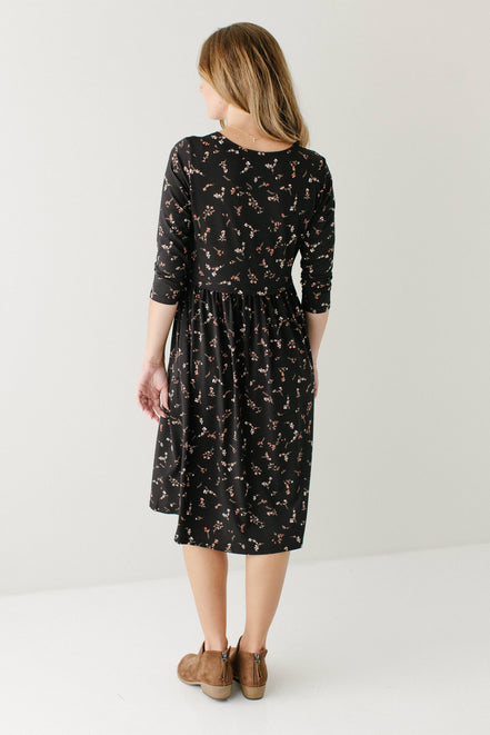 'August' Maternity and Nursing Friendly Floral Knee Length Dress
