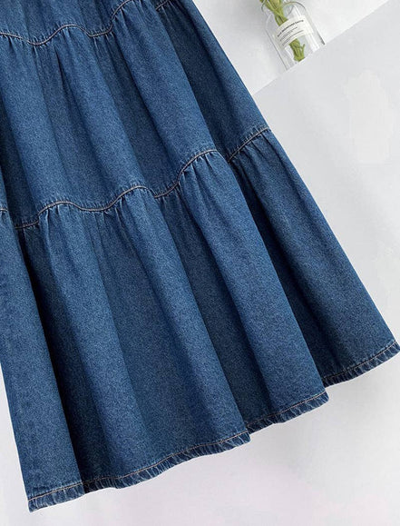'Jocelyn' Tiered Denim Skirt