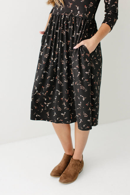 'August' Maternity and Nursing Friendly Floral Knee Length Dress