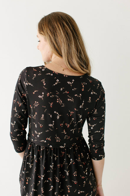 'August' Maternity and Nursing Friendly Floral Knee Length Dress