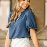 'Laurel' V-neck Short Sleeve Top