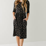 'August' Maternity and Nursing Friendly Floral Knee Length Dress