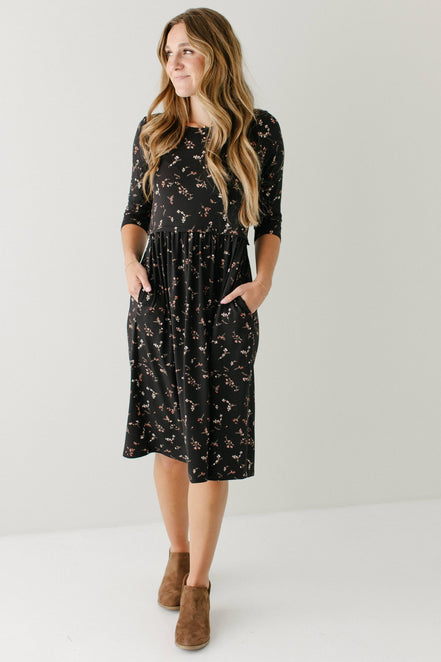 'August' Maternity and Nursing Friendly Floral Knee Length Dress