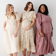'Louisa' Button Down Tiered Cotton Gauze Midi Dress