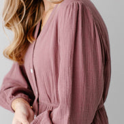 'Louisa' Button Down Tiered Cotton Gauze Midi Dress