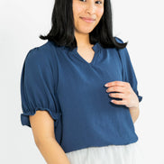 'Laurel' V-neck Short Sleeve Top