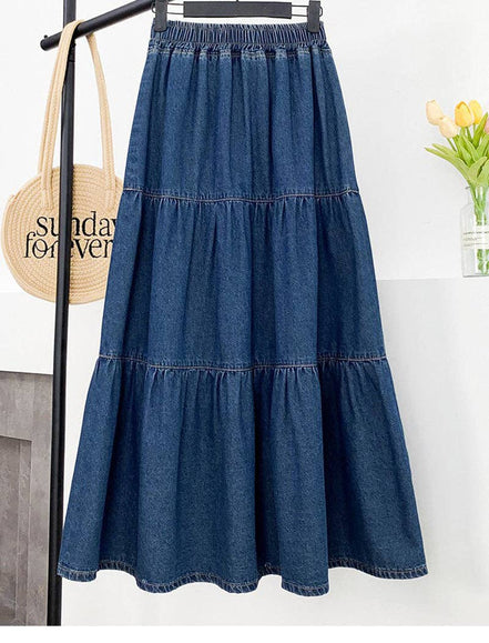 'Jocelyn' Tiered Denim Skirt