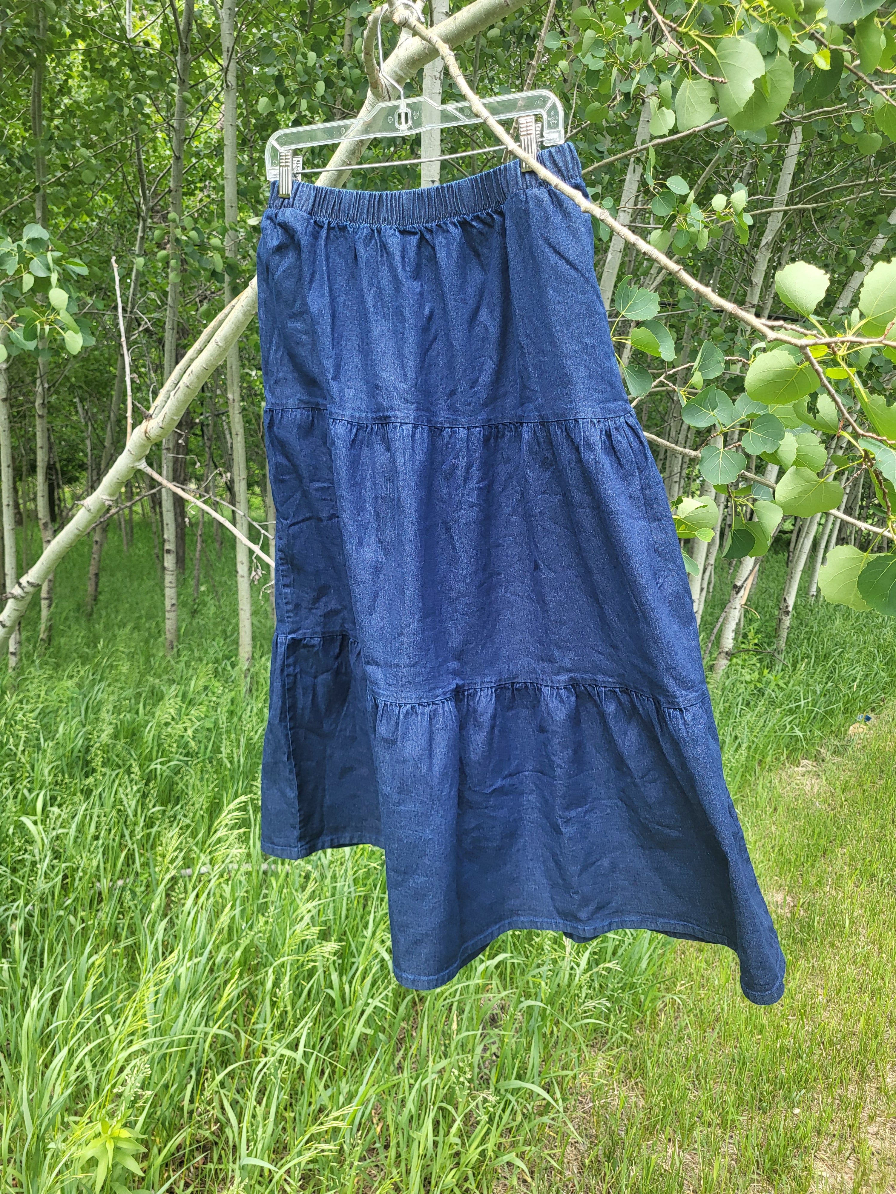 'Jacquelyn' Tiered Denim Skirt