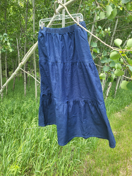 'Jacquelyn' Tiered Denim Skirt