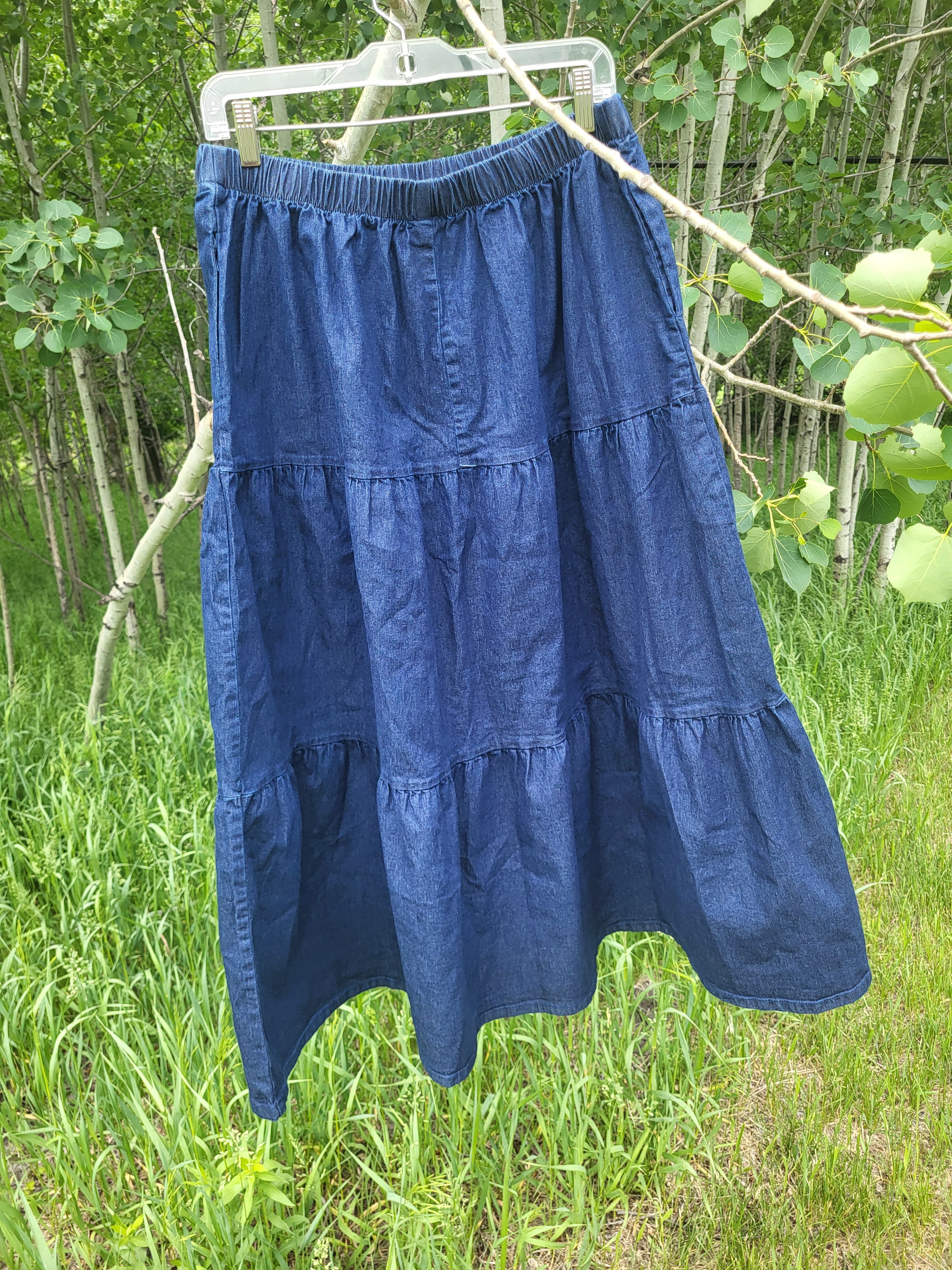 'Jacquelyn' Tiered Denim Skirt