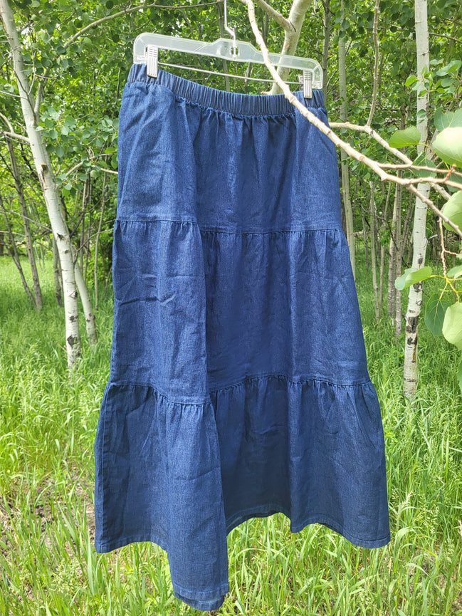 'Jacquelyn' Tiered Denim Skirt