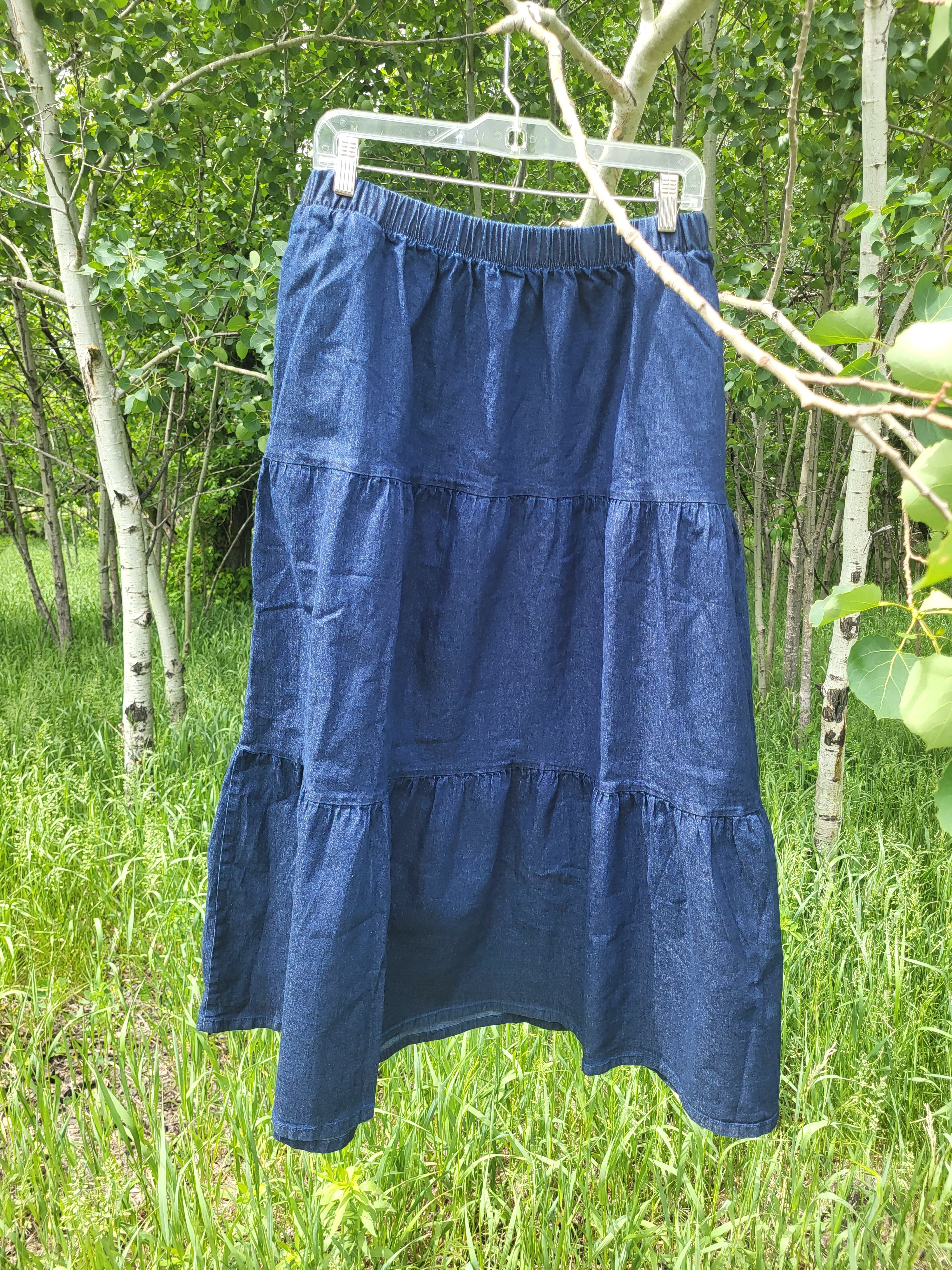 'Jacquelyn' Tiered Denim Skirt