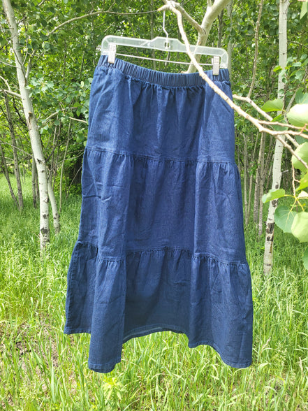 'Jacquelyn' Tiered Denim Skirt