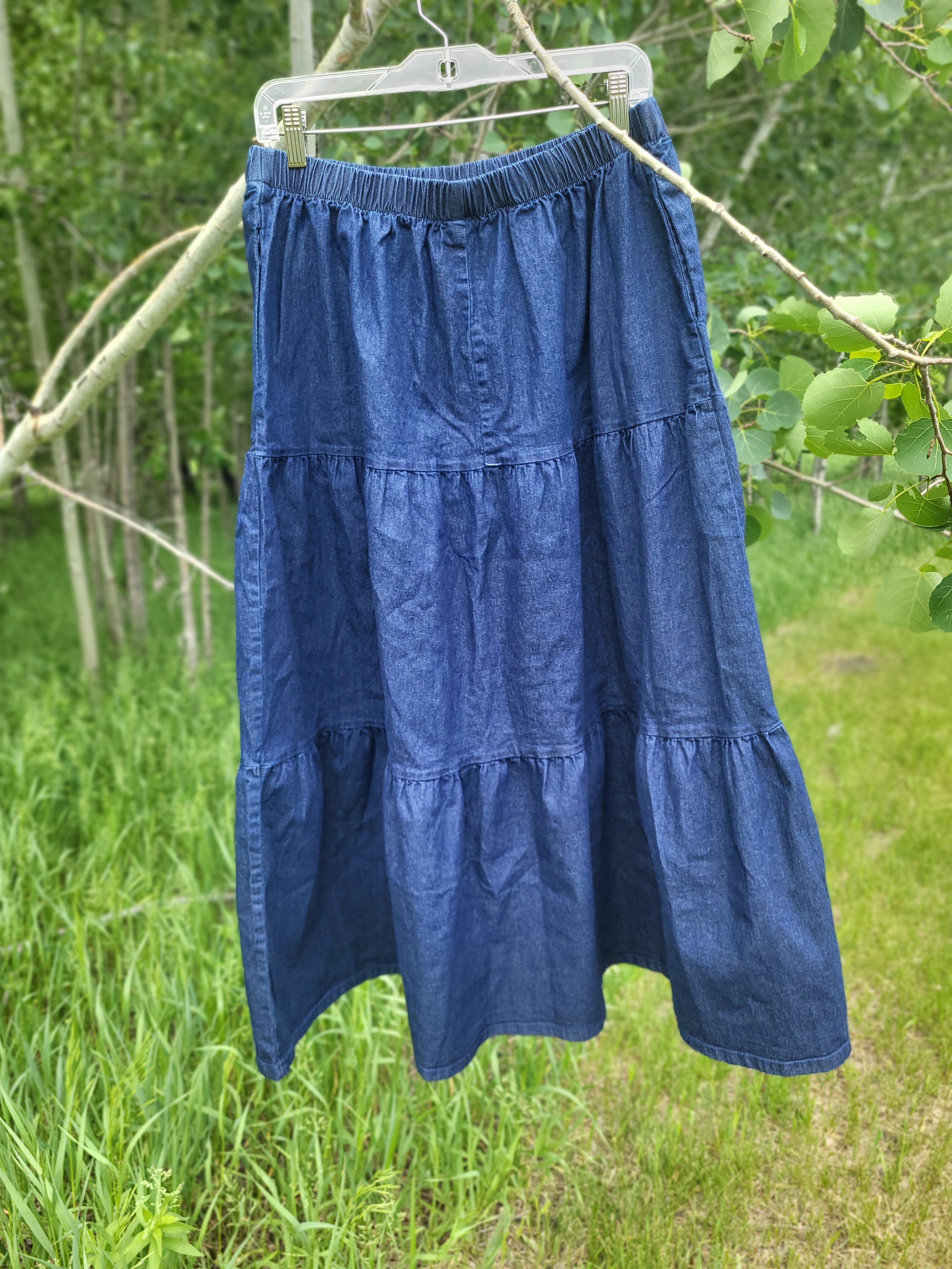 'Jacquelyn' Tiered Denim Skirt