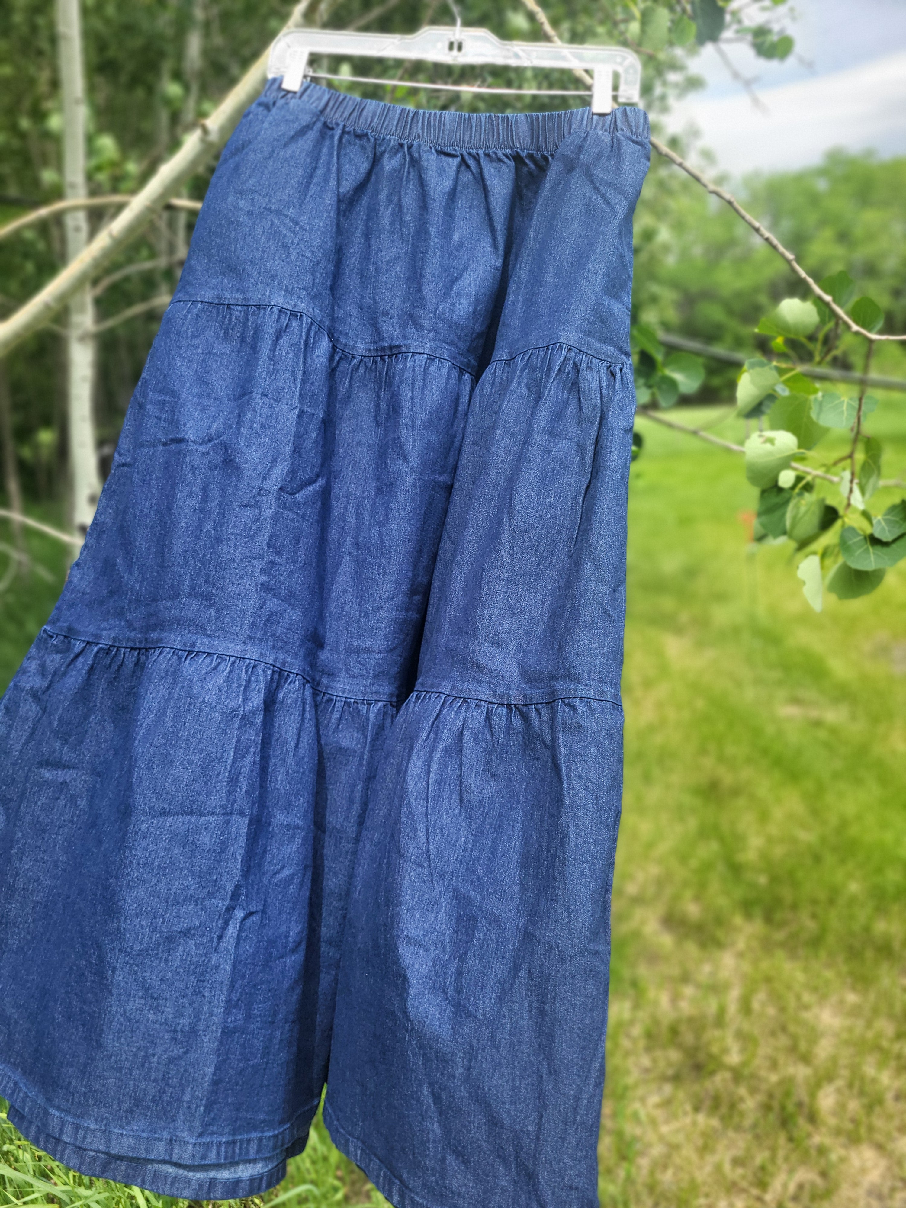 'Jacquelyn' Tiered Denim Skirt