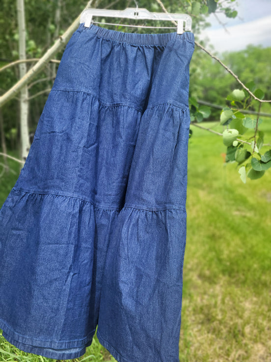 'Jacquelyn' Tiered Denim Skirt