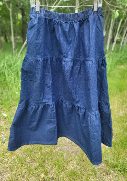 'Jacquelyn' Tiered Denim Skirt