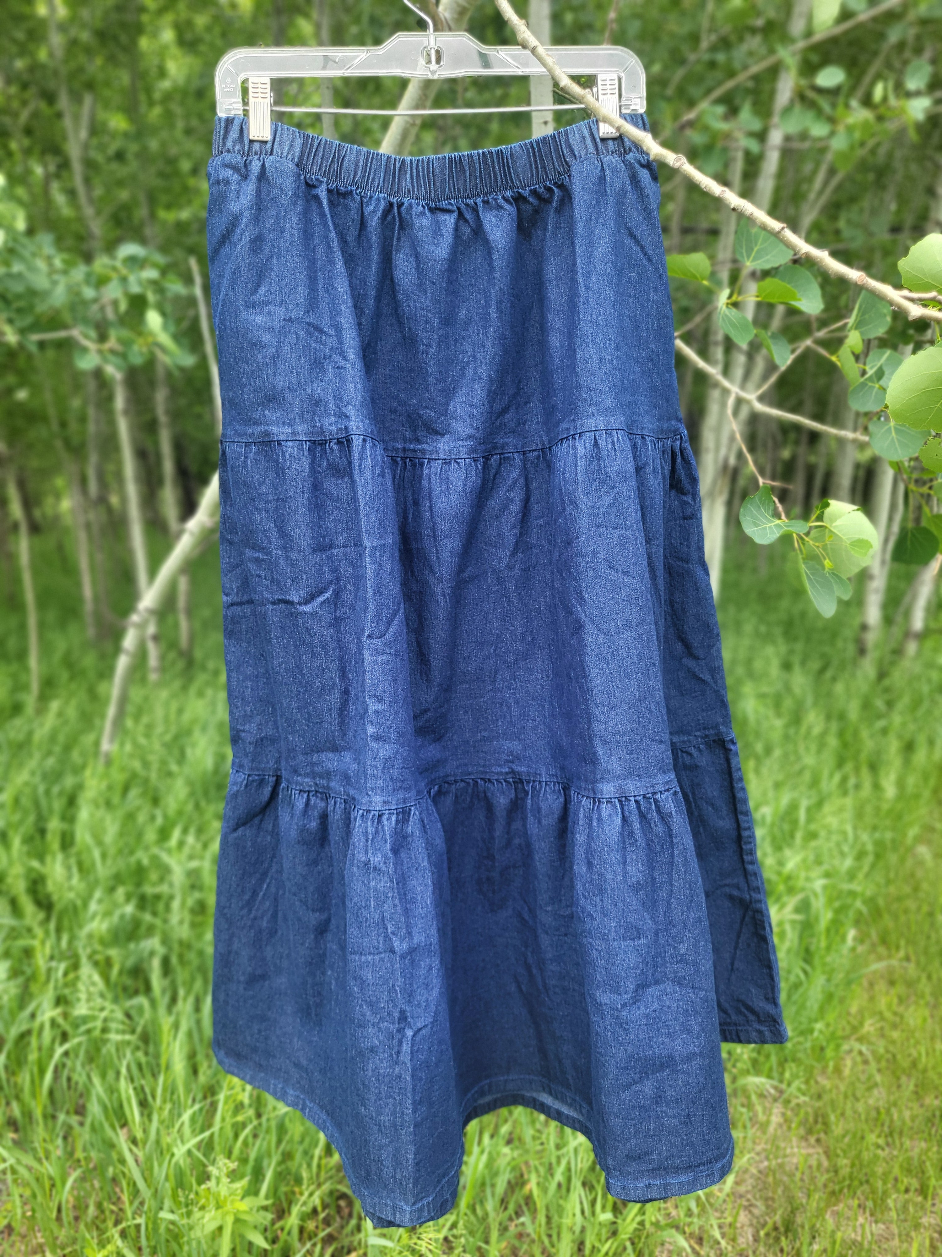 'Jacquelyn' Tiered Denim Skirt