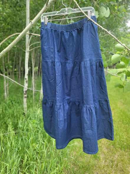 'Jacquelyn' Tiered Denim Skirt